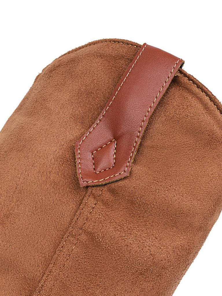 Bottes à talons longs en daim rétro en peluche