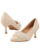 Chaussures à talons hauts pointues en cuir et perles avec perles