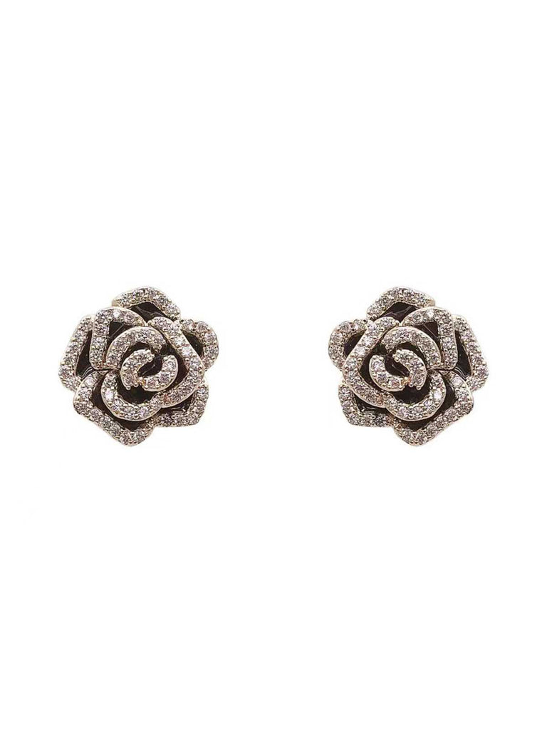 Boucle d'oreille florale en diamant vintage