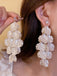 Boucles d'oreilles à pampilles en zircon vintage blanc