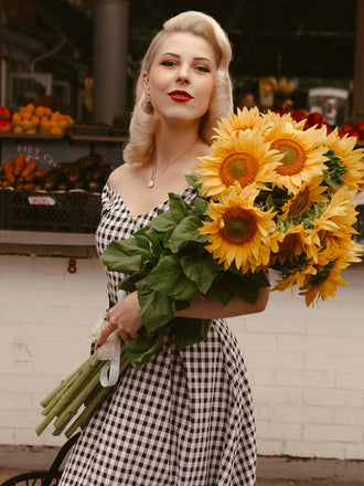 Robe Swing Années 50 Noire à Carreaux grande taille