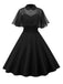 Robe Swing Vintage Année 50 Noire Châle Rétro Soirée
