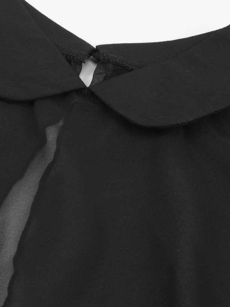 Robe Swing Vintage Année 50 Noire Châle Rétro Soirée
