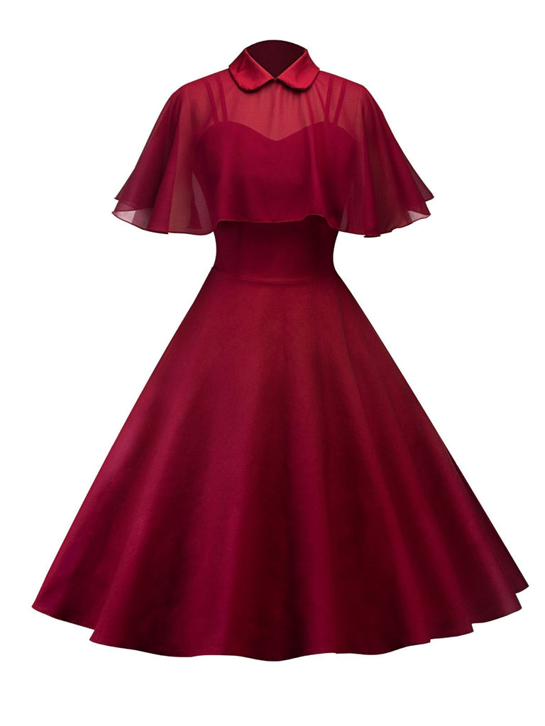 Robe Swing Vintage Année 50 Noire Châle Rétro Soirée