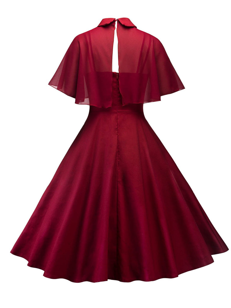 Robe Swing Vintage Année 50 Noire Châle Rétro Soirée