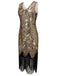 Robe Charleston Vintage Année 20 Gatsby à Fleurs Flapper avec Perles Rose