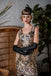 Robe Charleston Vintage Année 20 Gatsby à Fleurs Flapper avec Perles Rose