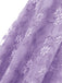 Robe Vintage Année 50 à Volants Dos Nu en Dentelle Violet Cocktail