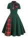 Robe Rockabilly À Carreaux Année 50 Patchwork Nœud Papillon