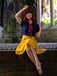 Robe Rockabilly Juane et Bleu Vintage Année 50 Patchwork avec Ceinture