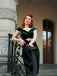 Robe Crayon Vintage Verte Année 60 Solide en Velours