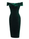 Robe Crayon Année 60 Solide en Velours