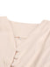 Robe Vintage Année 40 Solide avec Boutons Manches Bouffantes Chic