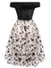 Robe Swing Année 50 Épaules Froides et Dénudées