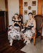 Robe Swing Vintage à Col V Année 50 avec Papillons Cocktail Pin Up