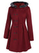 Veste Slim Vintage à Double Boutonnage en Fourrure Synthétique à Capuche Princess