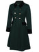 Manteau à Boutons Uni Vert Foncé Années 1950