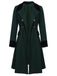 Manteau à Boutons Uni Vert Foncé Années 1950