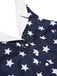 Combishort vintage bleu marine à revers et étoiles