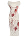 Robe crayon blanche d'Halloween des années 1960