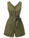 Combishort à nouer boutonnée à col en V des années 1950