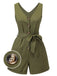 Combishort à nouer boutonnée à col en V des années 1950