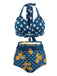 Femmes Maillot de Bain Retro Point de Polka Taille Haute