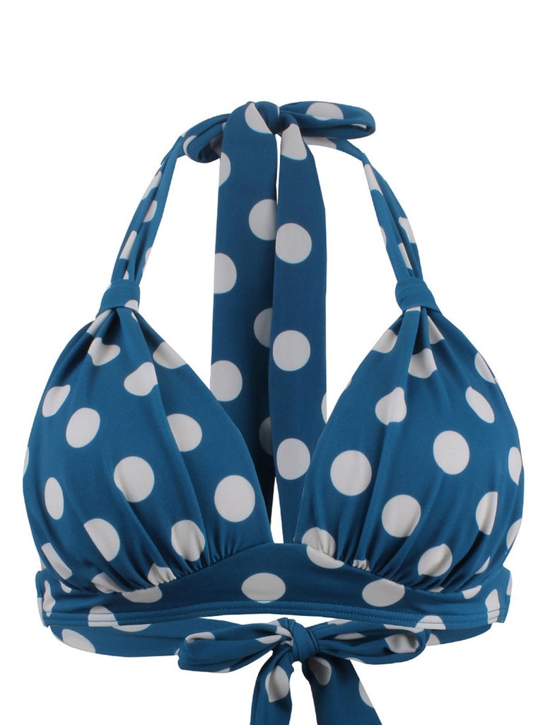 Femmes Maillot de Bain Retro Point de Polka Taille Haute