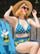 Femmes Maillot de Bain Retro Point de Polka Taille Haute