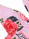 [Grande Taille] Maillot de bain rose avec roses années 1930