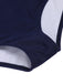 Maillot de bain rayé jaune et bleu années 50 à lacets
