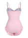 Maillot de bain froncé uni bretelles des années 1950