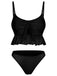 Maillot de bain et cache-maillot à volants unis et bretelles spaghetti des années 50