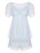 2PCS Pyjama en dentelle et maille bleu clair à col en V des années 1940