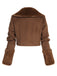 2PCS Boléro marron et robe crayon à carreaux