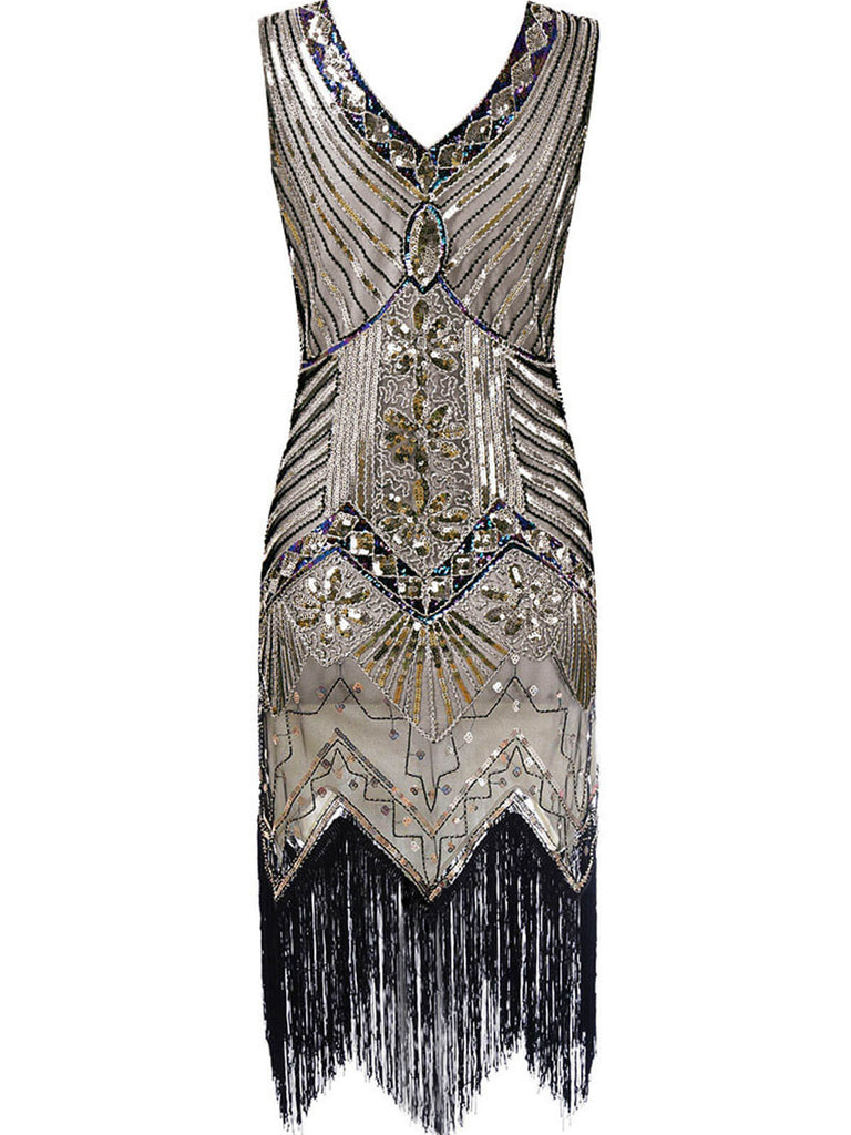 Robe Charleston Vintage Année 20 Gatsby à Paillettes Grande Taille Chic